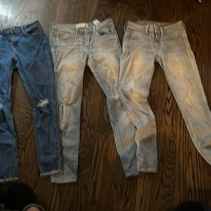 Jeans, some stretch, food condition.